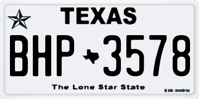 TX license plate BHP3578