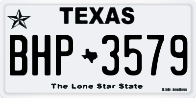 TX license plate BHP3579