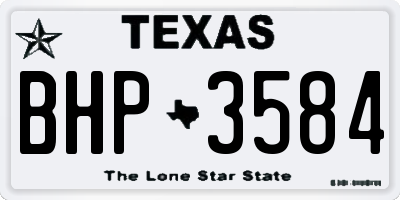 TX license plate BHP3584