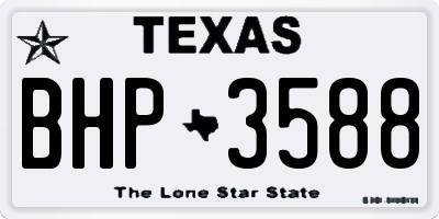 TX license plate BHP3588
