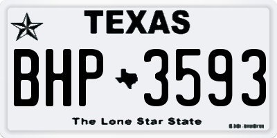 TX license plate BHP3593