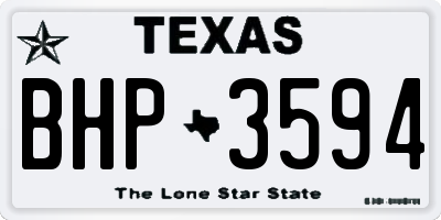 TX license plate BHP3594
