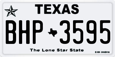 TX license plate BHP3595