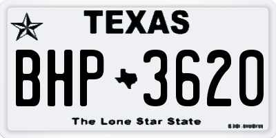 TX license plate BHP3620