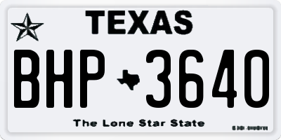 TX license plate BHP3640