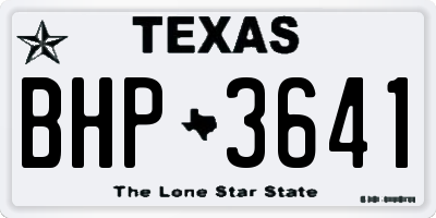 TX license plate BHP3641