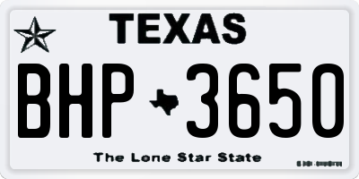 TX license plate BHP3650