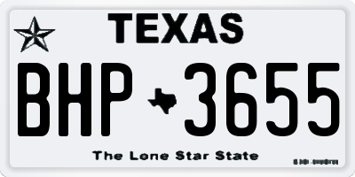 TX license plate BHP3655