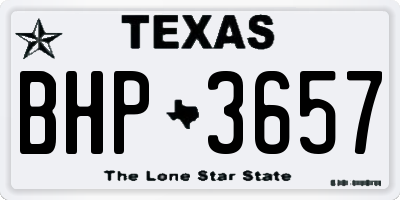 TX license plate BHP3657