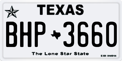 TX license plate BHP3660