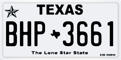 TX license plate BHP3661