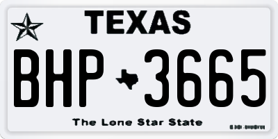 TX license plate BHP3665