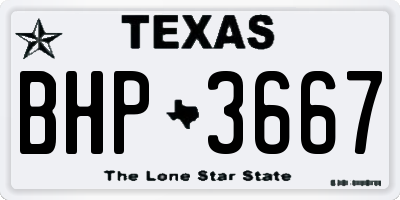 TX license plate BHP3667