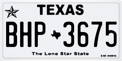 TX license plate BHP3675