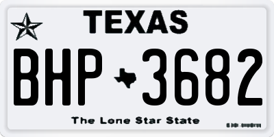 TX license plate BHP3682