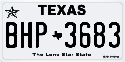 TX license plate BHP3683