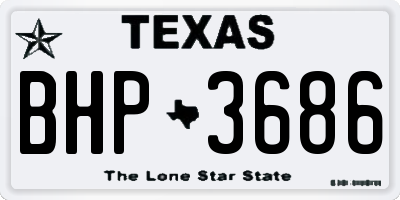 TX license plate BHP3686