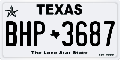 TX license plate BHP3687