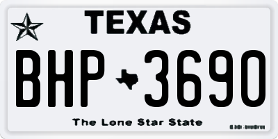 TX license plate BHP3690