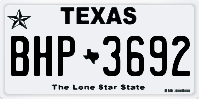 TX license plate BHP3692