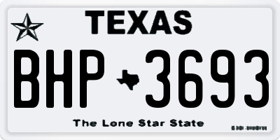TX license plate BHP3693