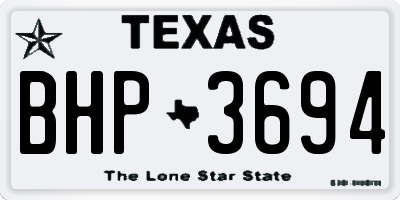 TX license plate BHP3694
