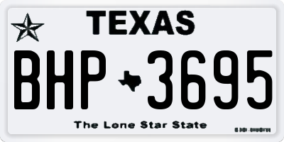 TX license plate BHP3695