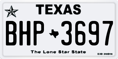 TX license plate BHP3697
