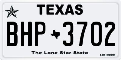 TX license plate BHP3702