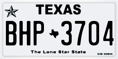TX license plate BHP3704