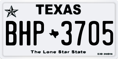 TX license plate BHP3705