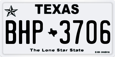 TX license plate BHP3706