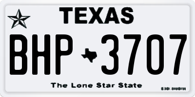 TX license plate BHP3707