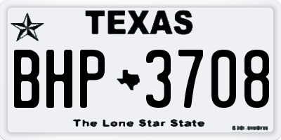 TX license plate BHP3708