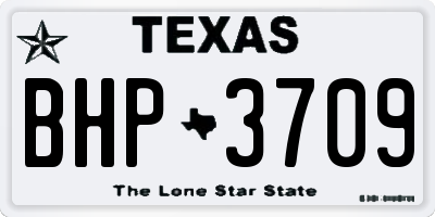 TX license plate BHP3709