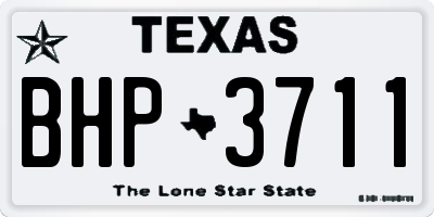TX license plate BHP3711