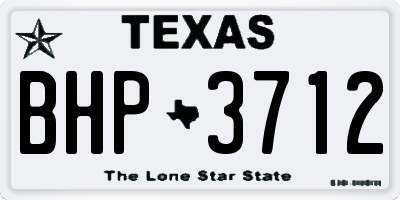 TX license plate BHP3712