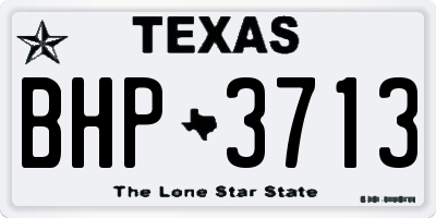 TX license plate BHP3713