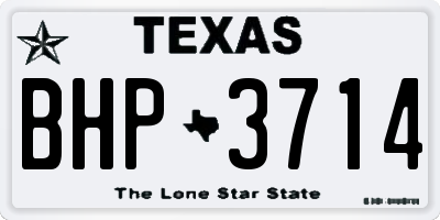TX license plate BHP3714