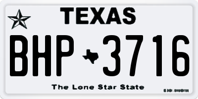 TX license plate BHP3716