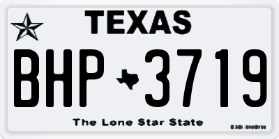 TX license plate BHP3719
