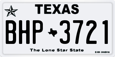 TX license plate BHP3721