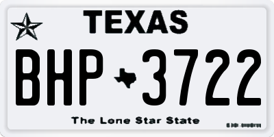 TX license plate BHP3722