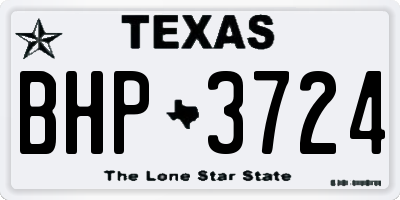 TX license plate BHP3724