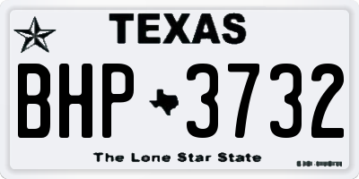 TX license plate BHP3732