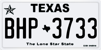 TX license plate BHP3733