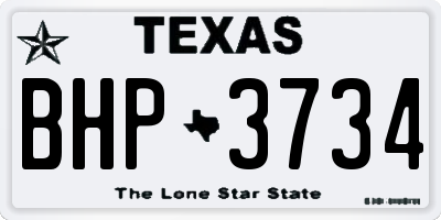 TX license plate BHP3734