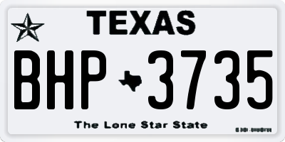 TX license plate BHP3735