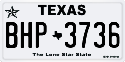 TX license plate BHP3736