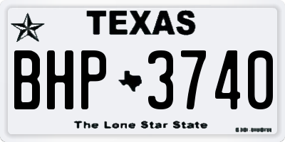 TX license plate BHP3740